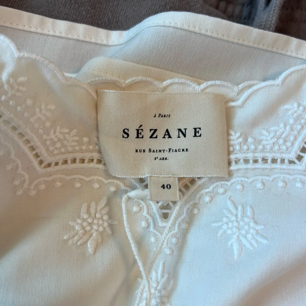 Sezane NWT Palma Top Ecru Cream Size EU 40 US 8 Silk Embroidered Camisole Top - Picture 10 of 13